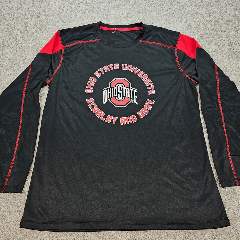 Colleseum Ohio State Buckeyes Long Sleeve‎ Athletic Shirt Black Red Size L Read